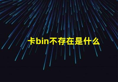 卡bin不存在是什么意思 電腦中bin是什么意思